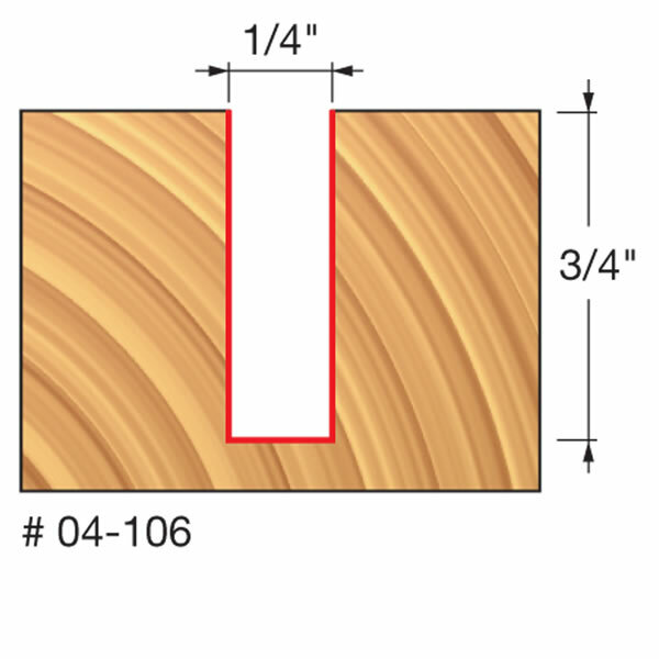 Main 2 - FREUD TWO FLUTE 1/4" STRAIGHT ROUTER BIT -