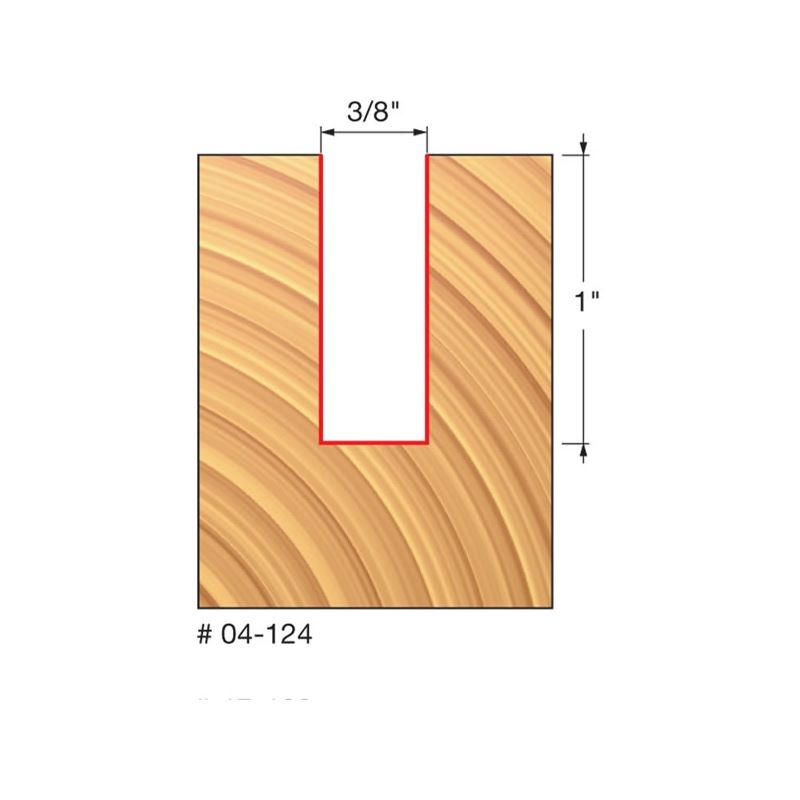 Main 2 - FREUD TWO FLUTE 3/8" STRAIGHT ROUTER BIT -