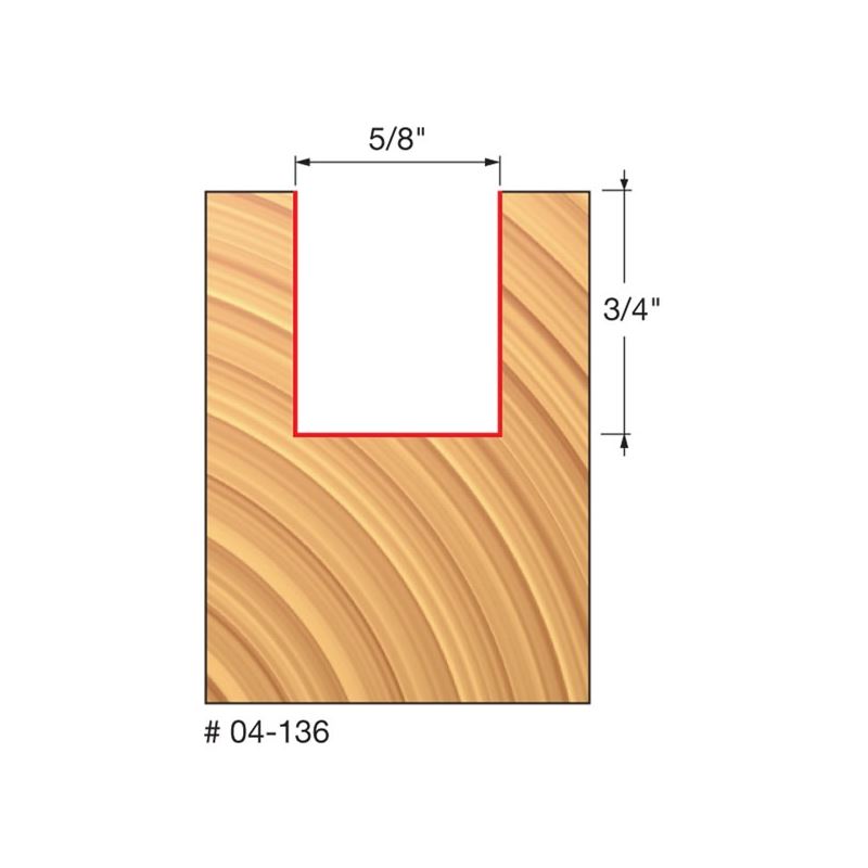 Main 2 - FREUD TWO FLUTE 5/8" STRAIGHT ROUTER BIT -