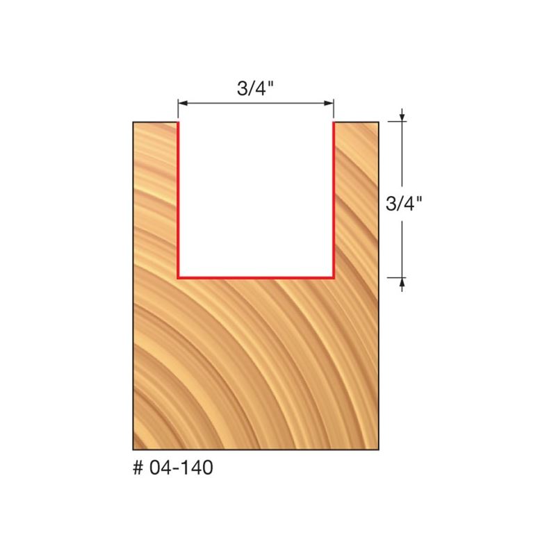 Main 2 - FREUD TWO FLUTE 3/4" STRAIGHT ROUTER BIT -