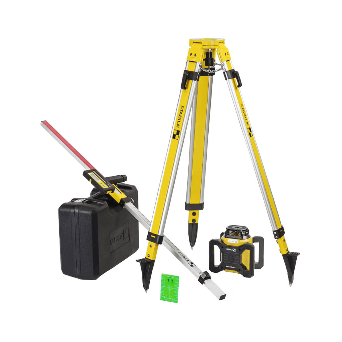 Main 2 - STABILA LAR 160G LASER SET w/ TRIPOD, SENSOR, GRADE-ROD & TARGET PLATE -