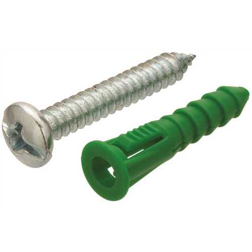 3/16" PLASTIC WALL ANCHORS & SCREWS (10 PACK) - Kilrich Building Centres