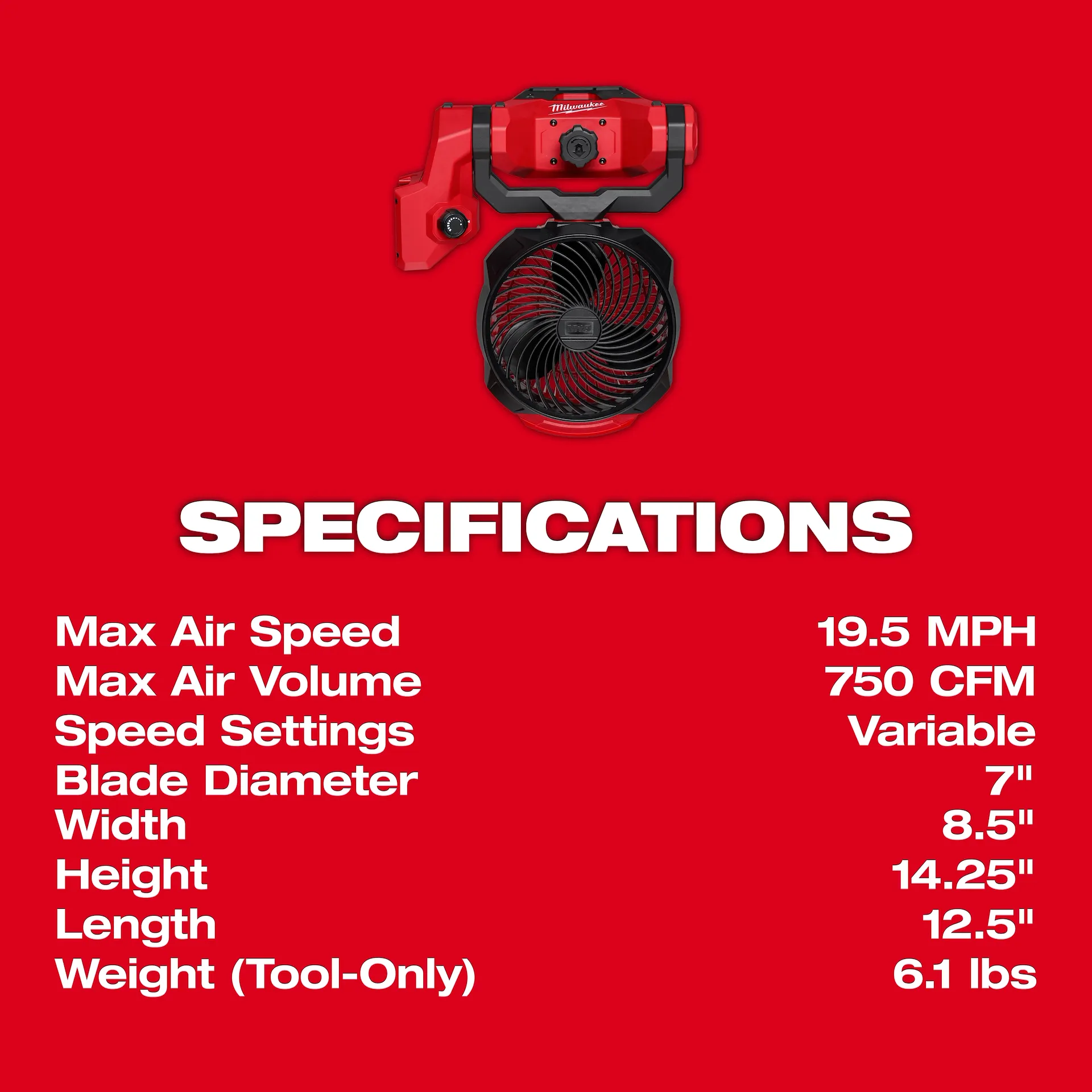 Main 4 - MILWAUKEE M18 BRUSHLESS SCISSOR LIFT FAN -
