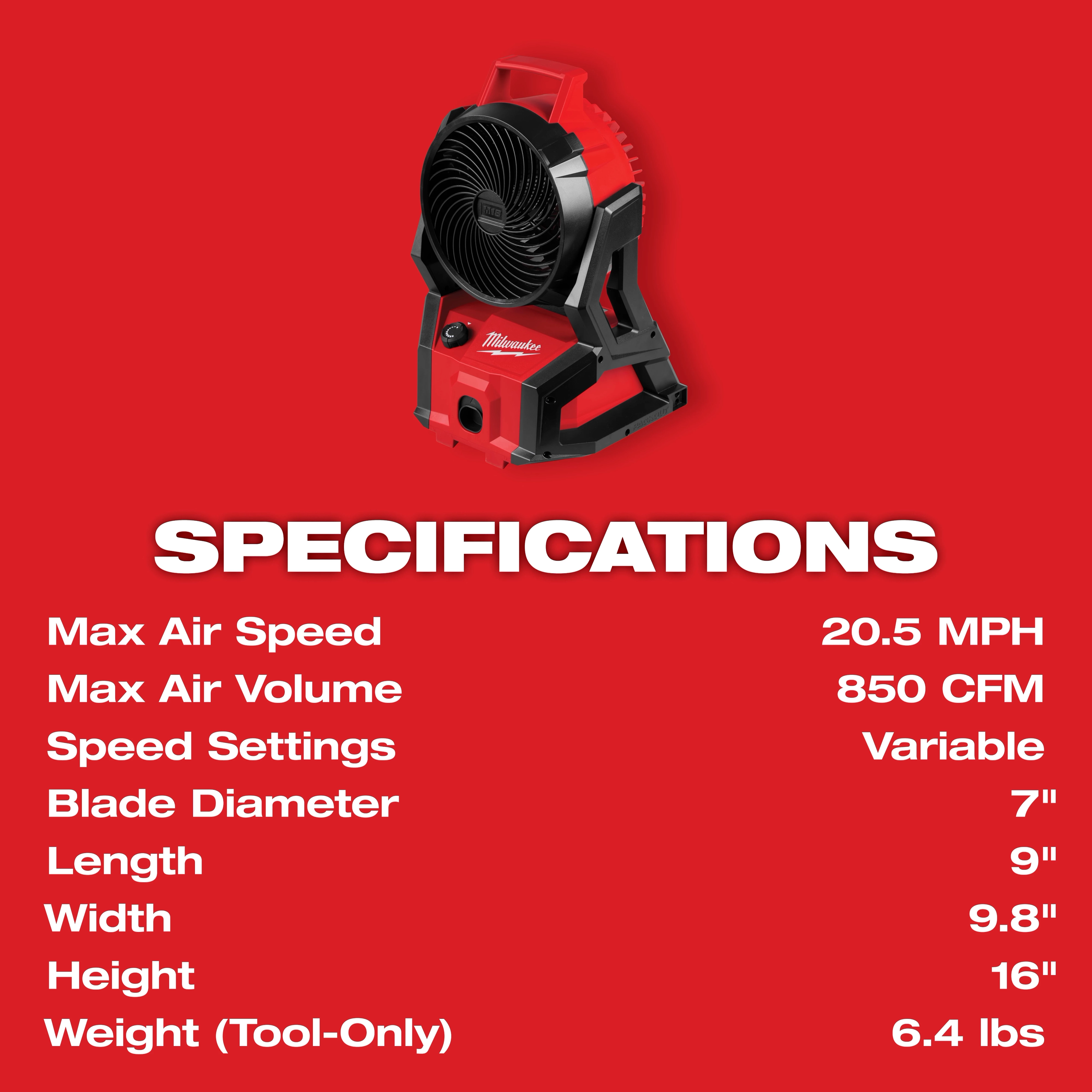 Main 3 - MILWAUKEE M18 BRUSHLESS PACKOUT FAN -