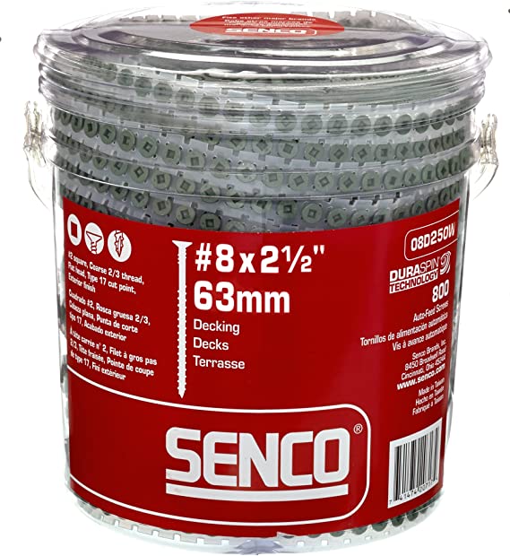 SENCO 2-1/2" EXTERIOR #8 DECKING SCREWS (800 PER PAIL) - Kilrich Building Centres