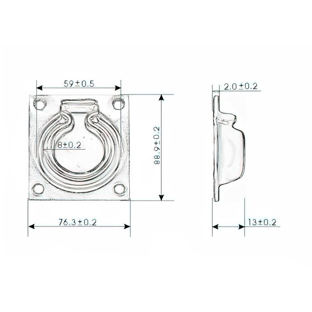 Main 3 - 3" TRAP DOOR RING - ZINC-COATED -