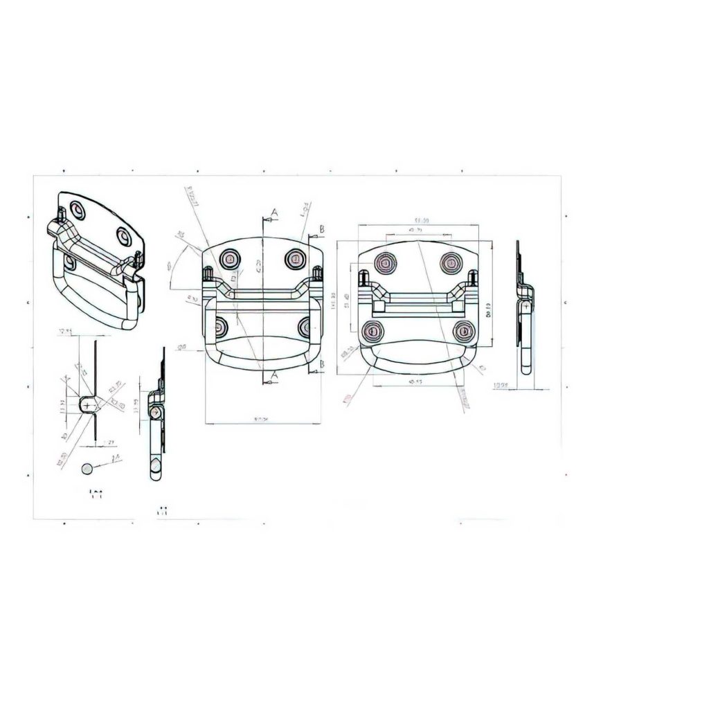 Main 3 - 3-1/2" CHEST HANDLE - ZINC-COATED -