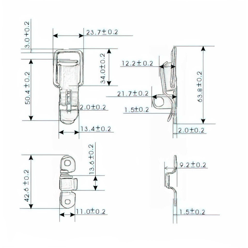 Main 2 - 2-1/2" LOCKABLE DRAWER CATCH - ZINC-COATED -