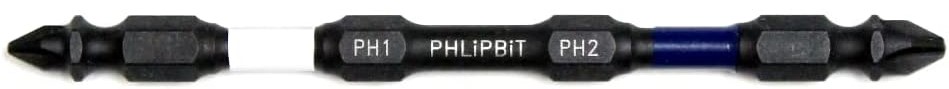 PHLiPBiT 4" #1 PHILLIPS & #2 PHILLIPS REVERSIBLE BIT (WHITE / BLUE) - Kilrich Building Centres