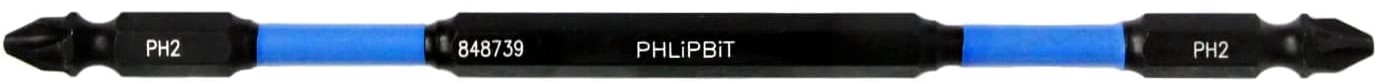 PHLiPBiT 6" #2 PHILLIPS & #2 PHILLIPS REVERSIBLE BIT (BLUE) - Kilrich Building Centres