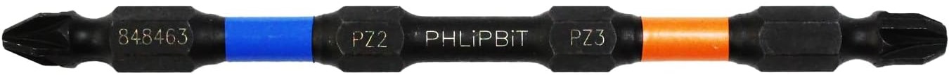 PHLiPBiT 4" PZ2 & PZ3 POZI IMPACT REVERSIBLE BIT (BLUE & PUMPKIN) - Kilrich Building Centres