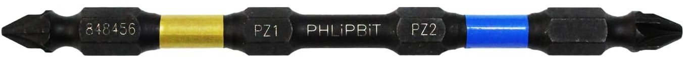 PHLiPBiT 4" PZ1 & PZ2 POZI IMPACT REVERSIBLE BIT (GOLD / BLUE) - Kilrich Building Centres