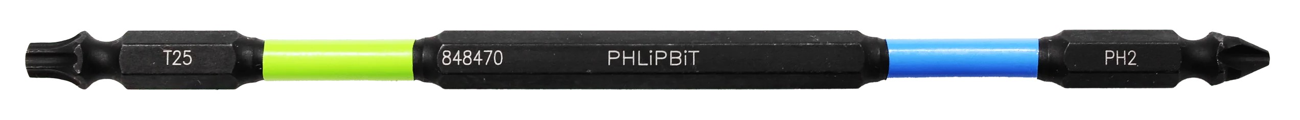 PHLiPBiT 6" T25 TORX & #2 PHILLIPS REVERSIBLE BIT (LIME / BLUE) - Kilrich Building Centres