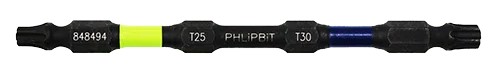 PHLiPBiT 4" T25 & T30 TORX REVERSIBLE BIT (LIME / NAVY) - Kilrich Building Centres