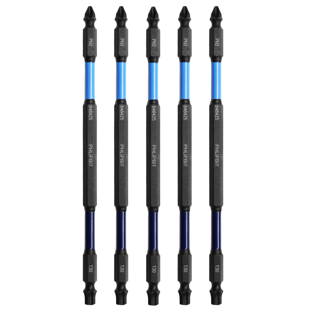 PHLiPBiT 6" T30 TORX & #2 PHILLIPS REVERSIBLE BIT (BLUE / NAVY) - Kilrich Building Centres
