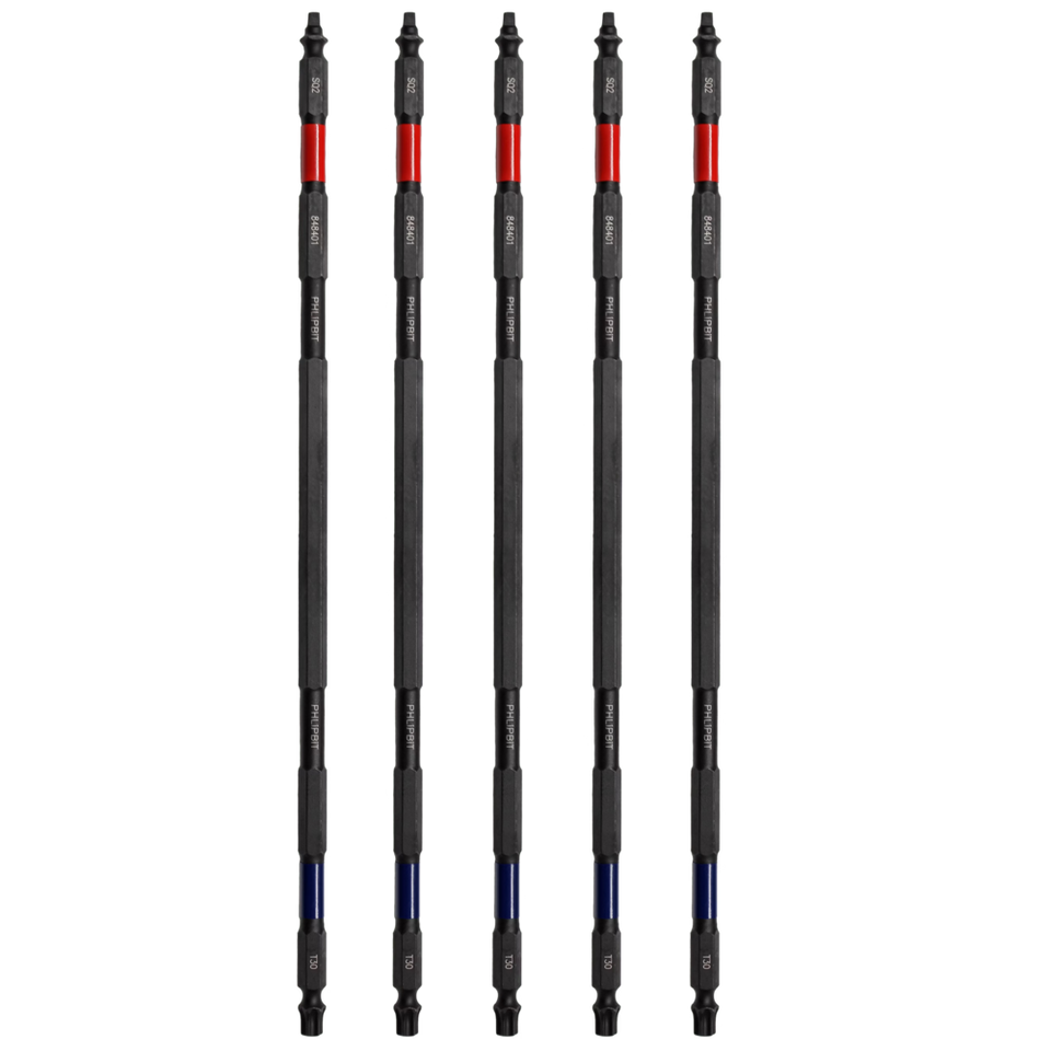 PHLiPBiT 10" T30 TORX & #2 ROBERTSON REVERSIBLE BIT (RED / NAVY) - Kilrich Building Centres
