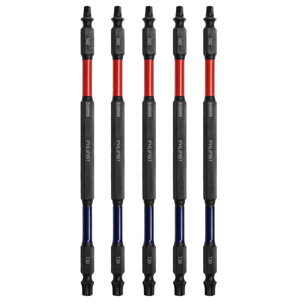 PHLiPBiT 6" T30 TORX & #2 ROBERTSON REVERSIBLE BIT (RED / NAVY) - Kilrich Building Centres