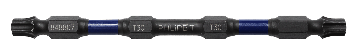PHLiPBiT 4" T30 & T30 TORX REVERSIBLE BIT (NAVY) - Kilrich Building Centres
