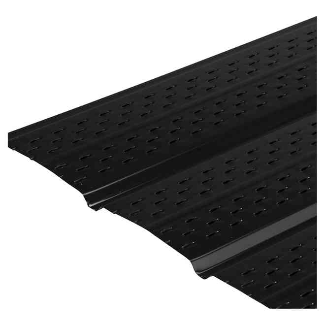 16" VENTED 4-PAN ALUMINUM SOFFIT (12' LONG) - BLACK - Kilrich Building Centres