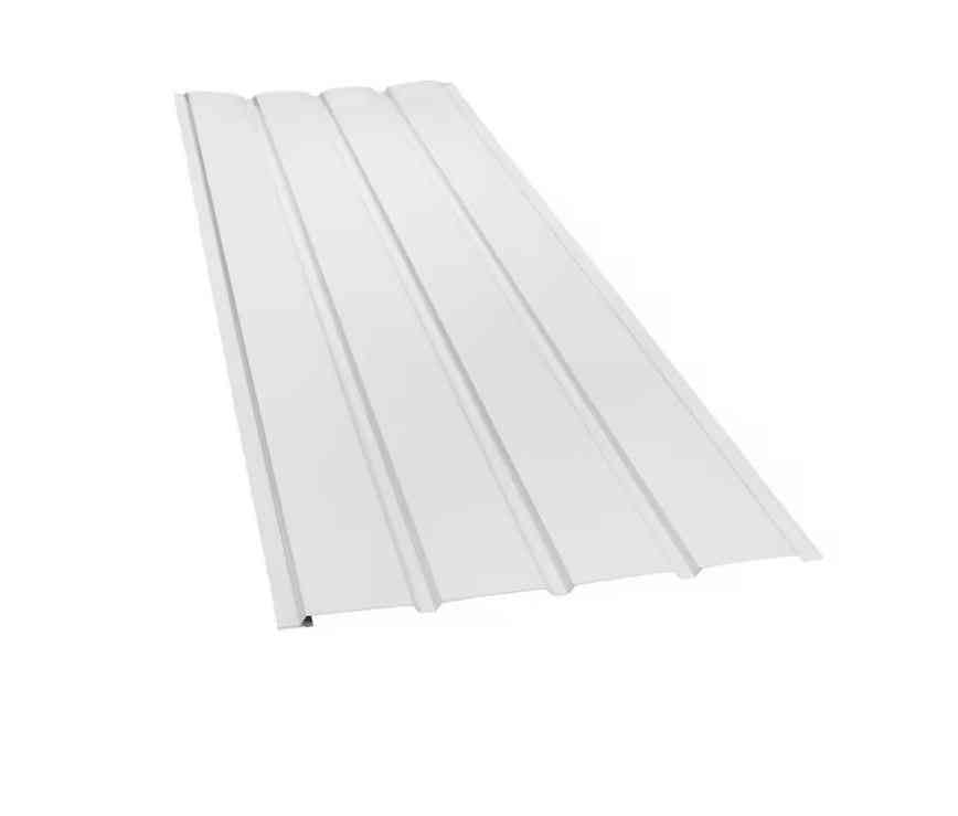 Main 2 - *NON-VENTED* 16" 4-PAN ALUMINUM SOFFIT (12' LONG) - POLAR WHITE -