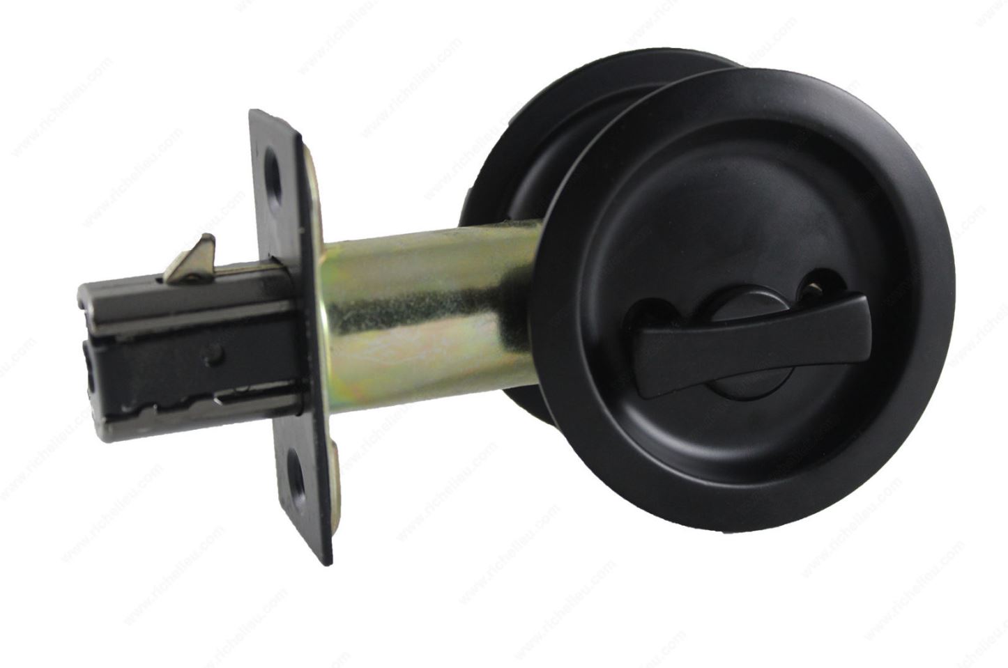 RICHELIEU ROUND POCKET DOOR PULL - FLAT BLACK - Kilrich Building Centres