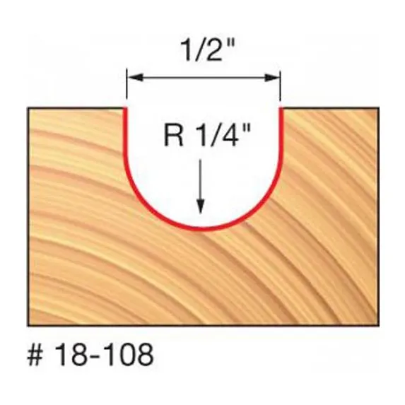 Main 2 - FREUD ROUND NOSE 1/2" ROUTER BIT -