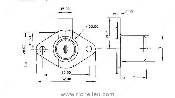Main 2 - RICHELIEU 7/8" DRAWER LOCK - CHROME -