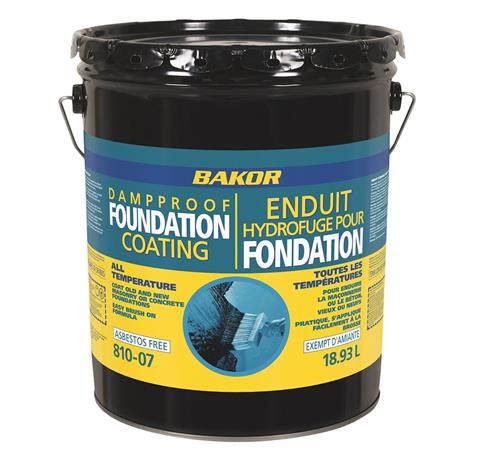 18.93L BAKOR DAMP-PROOF ROOF & FOUNDATION COATING - 300-400 sq.ft. PER PAIL (810-07) - Kilrich Building Centres