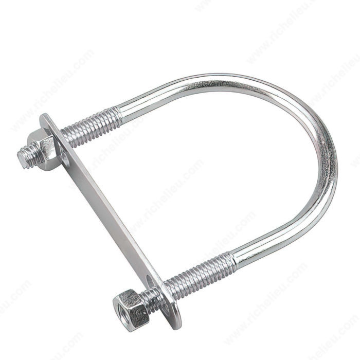 3-1/2" x 2-33/64" - 5/16" U-BOLT w/ PLATE & HEX. NUT - ZINC-COATED - Kilrich Building Centres