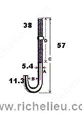 Main 3 - 2-1/4" - 1/4" J-BOLT w/ NUT - ZINC-COATED -