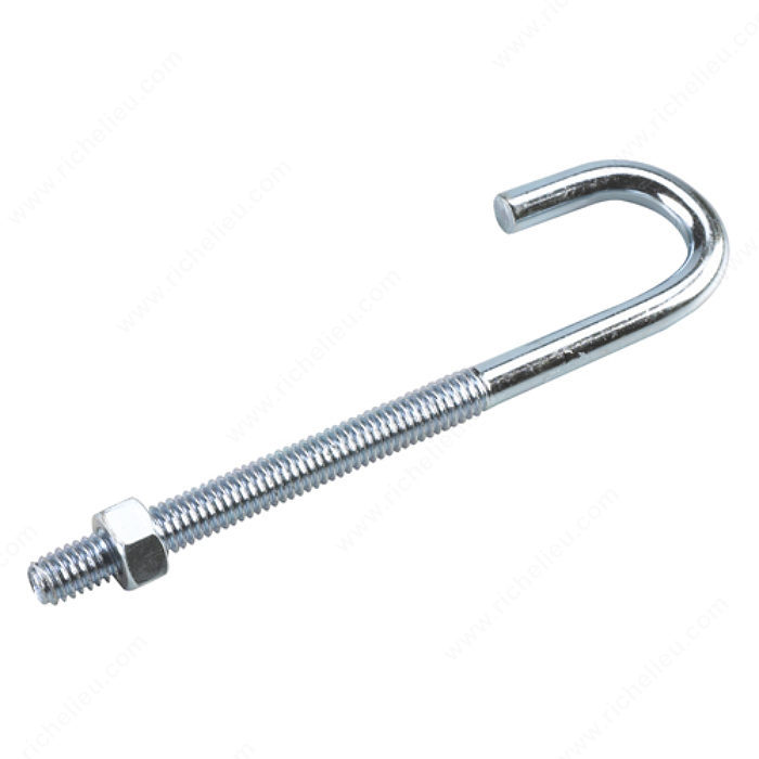 5" - 5/16" J-BOLT w/ NUT - ZINC-COATED - Kilrich Building Centres