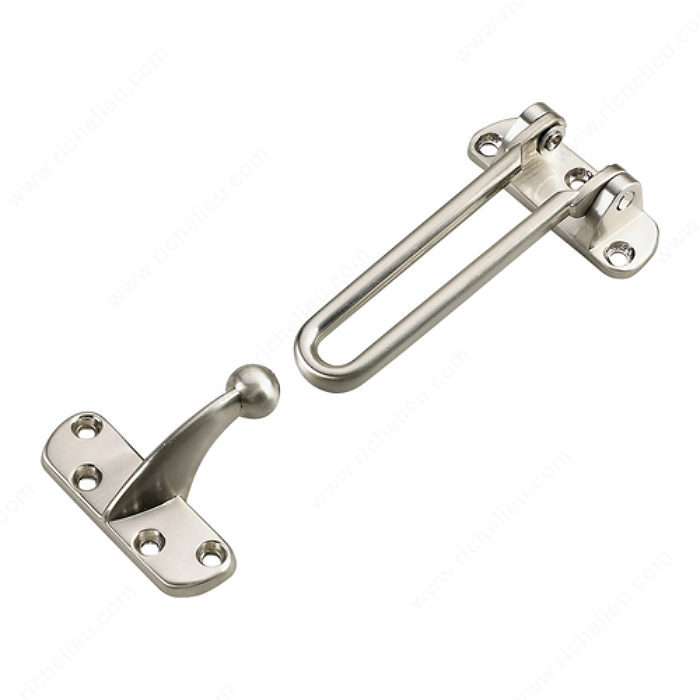 DOOR SECURITY LATCH - SATIN NICKEL - Kilrich Building Centres