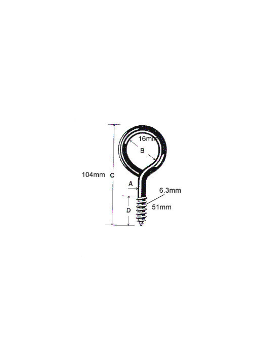 Main 3 - 4" - 5/16" EYE-BOLT w/ LAG THREAD - ZINC-COATED -