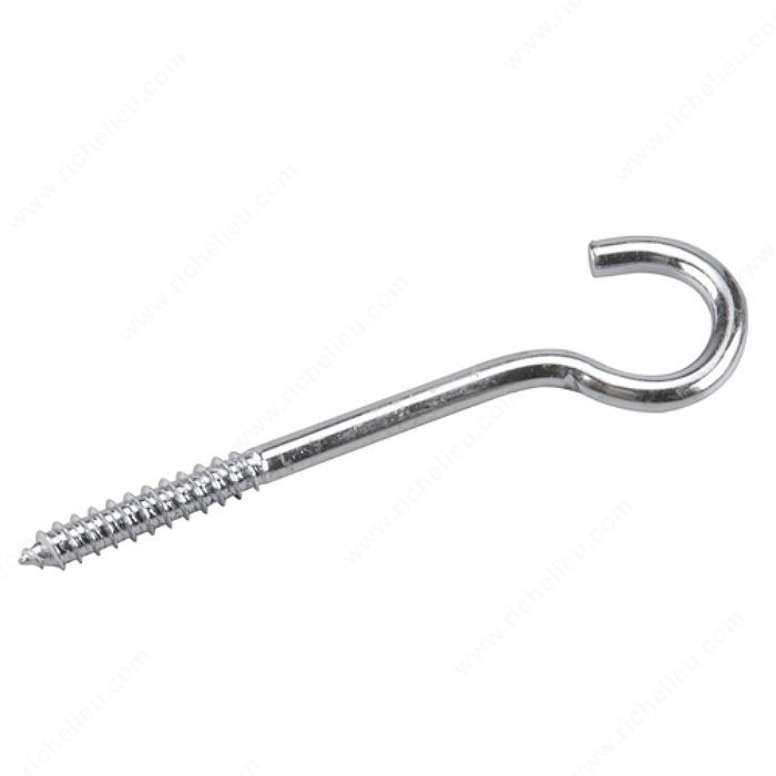 6" - 5/16" SCREW HOOK w/ LAG THREAD - ZINC COATED - Kilrich Building Centres