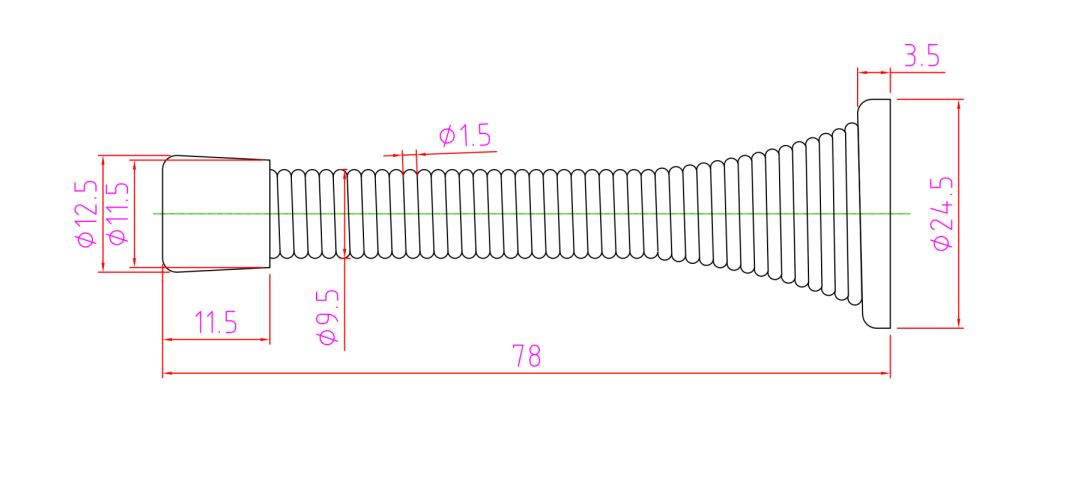 Main 2 - 3" FLEXI DOOR STOP - BLACK NICKEL -