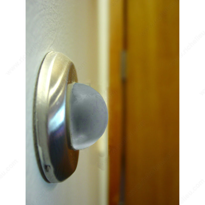 Main 2 - 2-1/2" CONVEX WALL-MOUNTED DOOR STOP - OIL-RUBBED BRONZE -