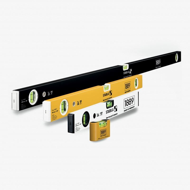 STABILA "1889" LIMITED EDITION 4-LEVEL SET w/ 48", 24 ", 16" & POCKET LEVEL - Kilrich Building Centres