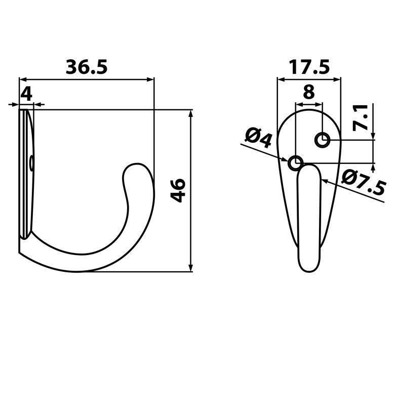 Main 2 - WARDROBE HOOK - ANTIQUE NICKEL -