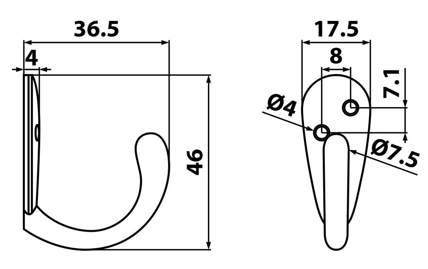 Main 2 - WARDROBE HOOK - FLAT BLACK -