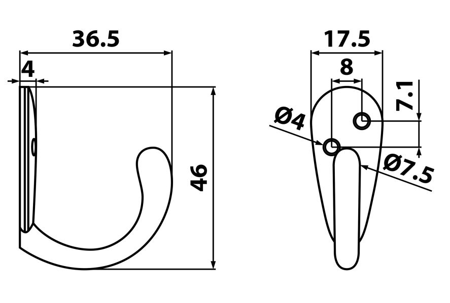 Main 3 - WARDROBE HOOK - BRUSHED NICKEL -