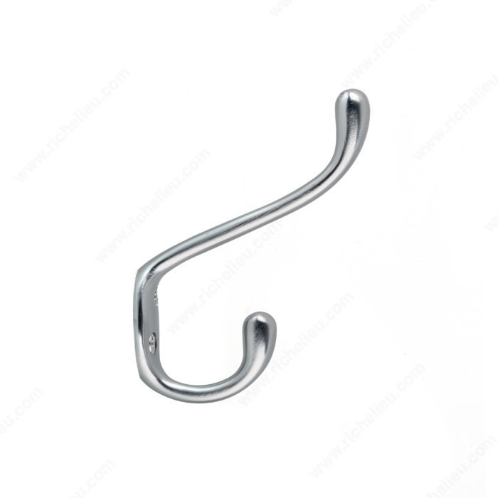 Main 3 - 5-1/2" HEAVY-DUTY COAT HOOK - BRUSHED CHROME -