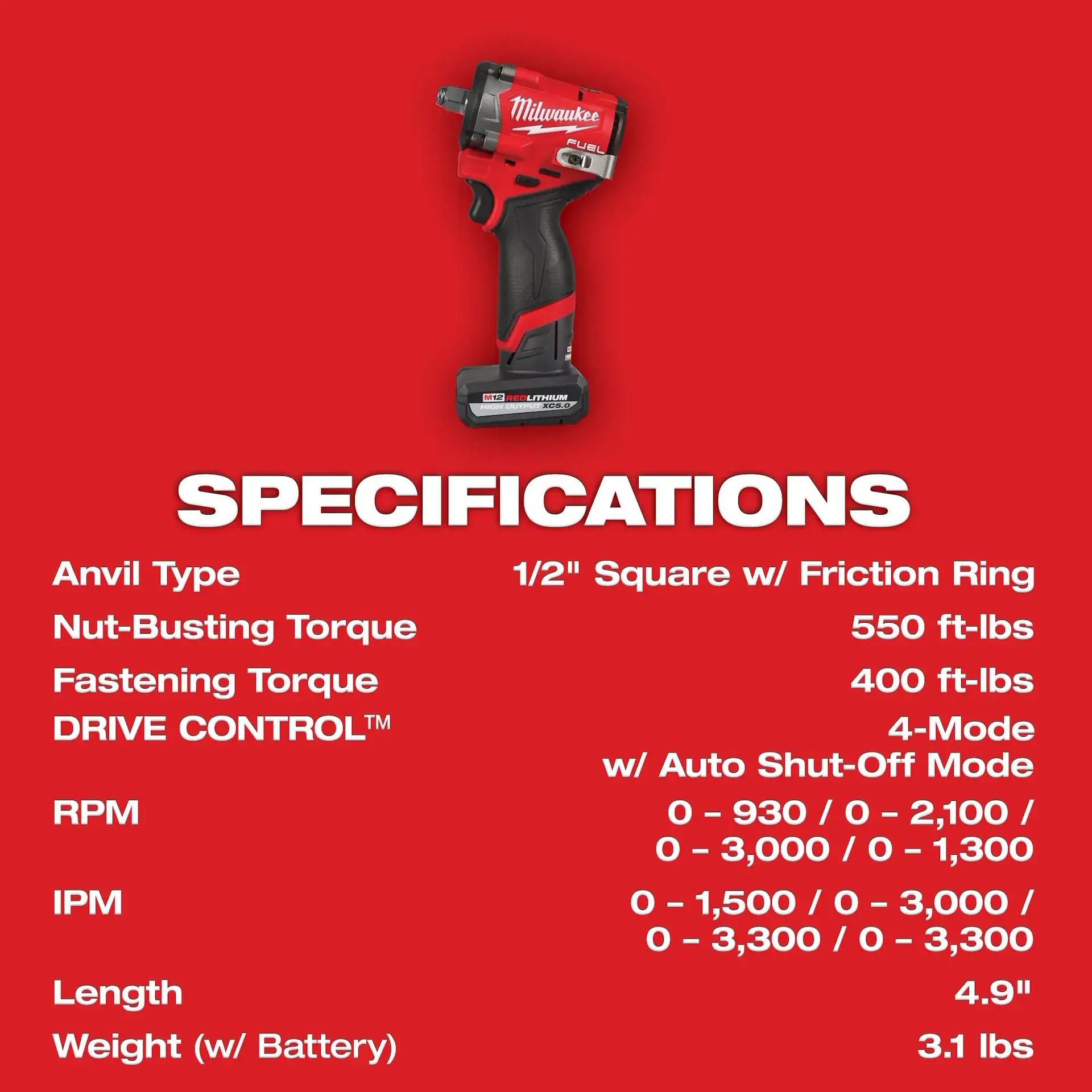 Main 5 - MILWAUKEE M12 FUEL 1/2" STUBBY IMPACT WRENCH KIT w/ 2 BATTERIES, M12 CHARGER & CONTRACTOR BAG -
