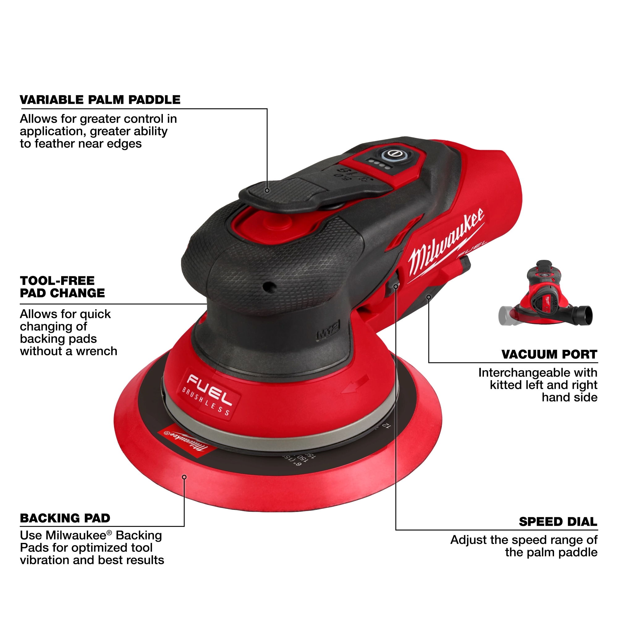 Main 2 - MILWAUKEE M12 FUEL 6" RANDOM ORBITAL SANDER -