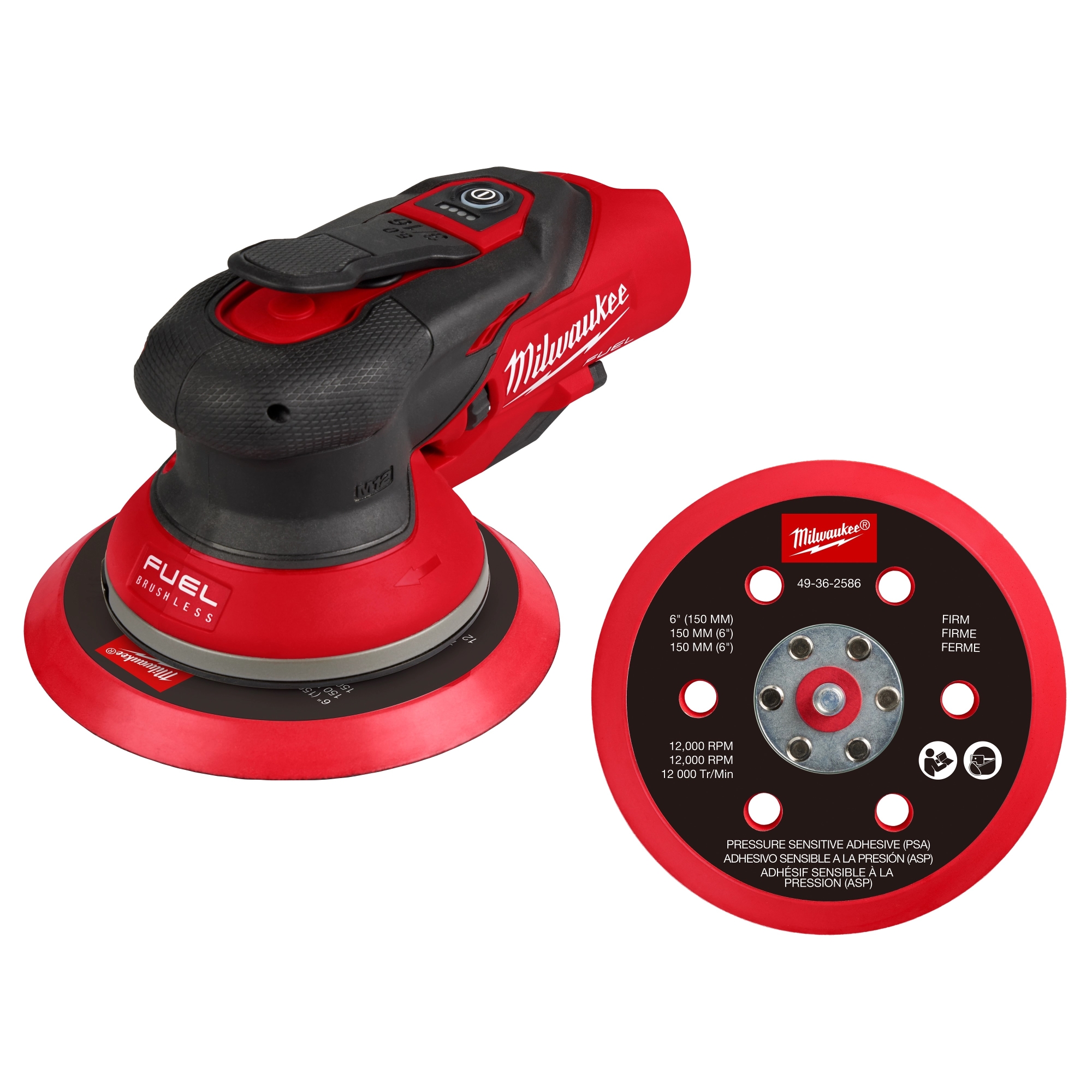 MILWAUKEE M12 FUEL 6" RANDOM ORBITAL SANDER - Kilrich Building Centres