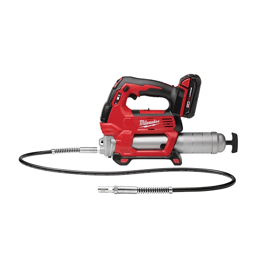 MILWAUKEE M18 FUEL 2-SPEED GREASE GUN KIT w/ REDLITHIUM BATTERIES, MULTI-VOLTAGE CHARGER & CARRYING CASE - Kilrich Building Centres