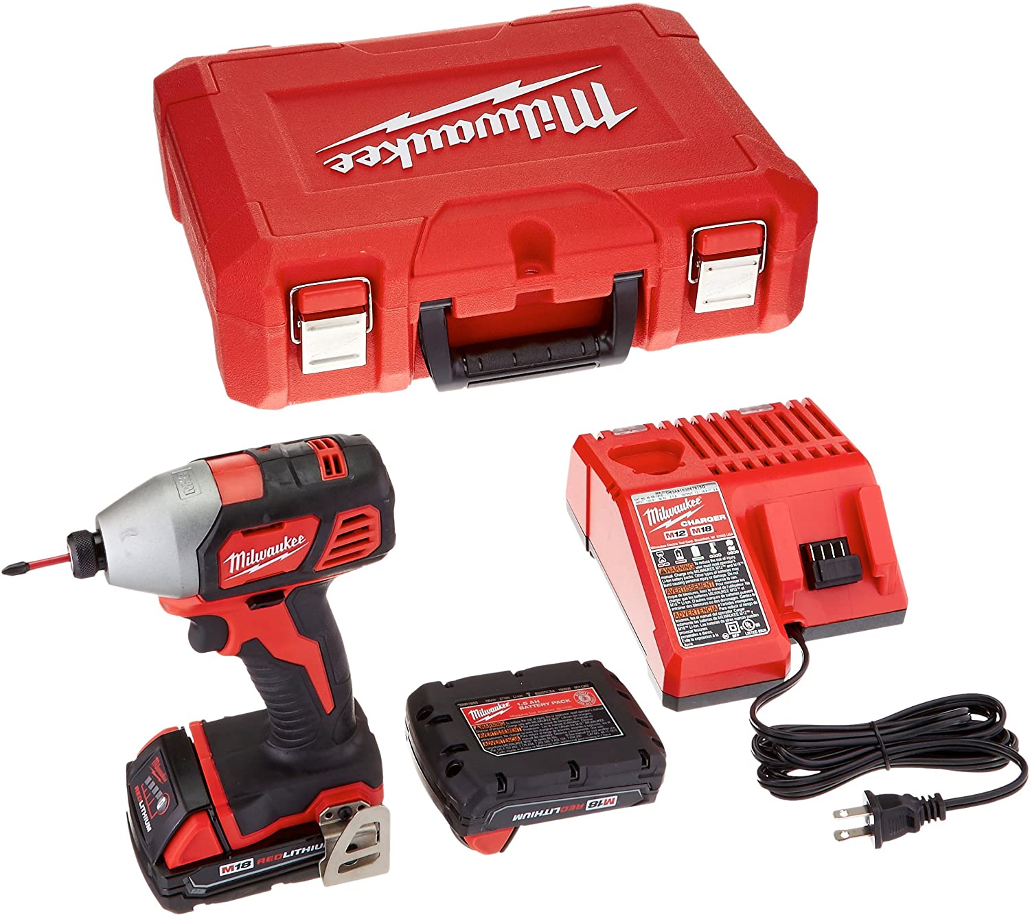 MILWAUKEE M18 1/4" IMPACT DRIVER KIT w/ COMPACT M18 BATTERY & MULTI-VOLTAGE CHARGER - Kilrich Building Centres