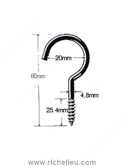 Main 2 - 3-3/8" SCREW HOOK - ZINC-COATED -