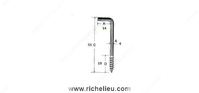 Main 2 - 2" CORNICE HOOK - ZINC-COATED -