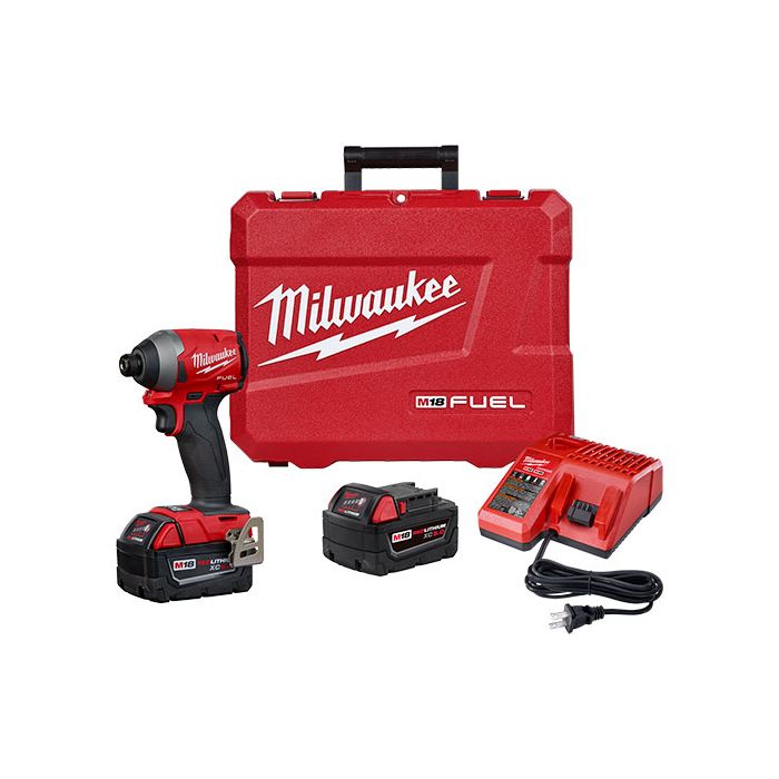 MILWAUKEE M18 FUEL SURGE 1/4" HEX HYDRAULIC DRIVER KIT w/ XC5.0 BATTERY & MULTI-VOLTAGE CHARGER - Kilrich Building Centres