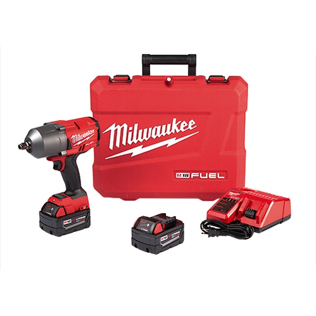 MILWAUKEE M18 FUEL 1/2”  HIGH TORQUE IMPACT WRENCH KIT w/ FRICTION RING, XC5.0 BATTERY & CHARGER - Kilrich Building Centres